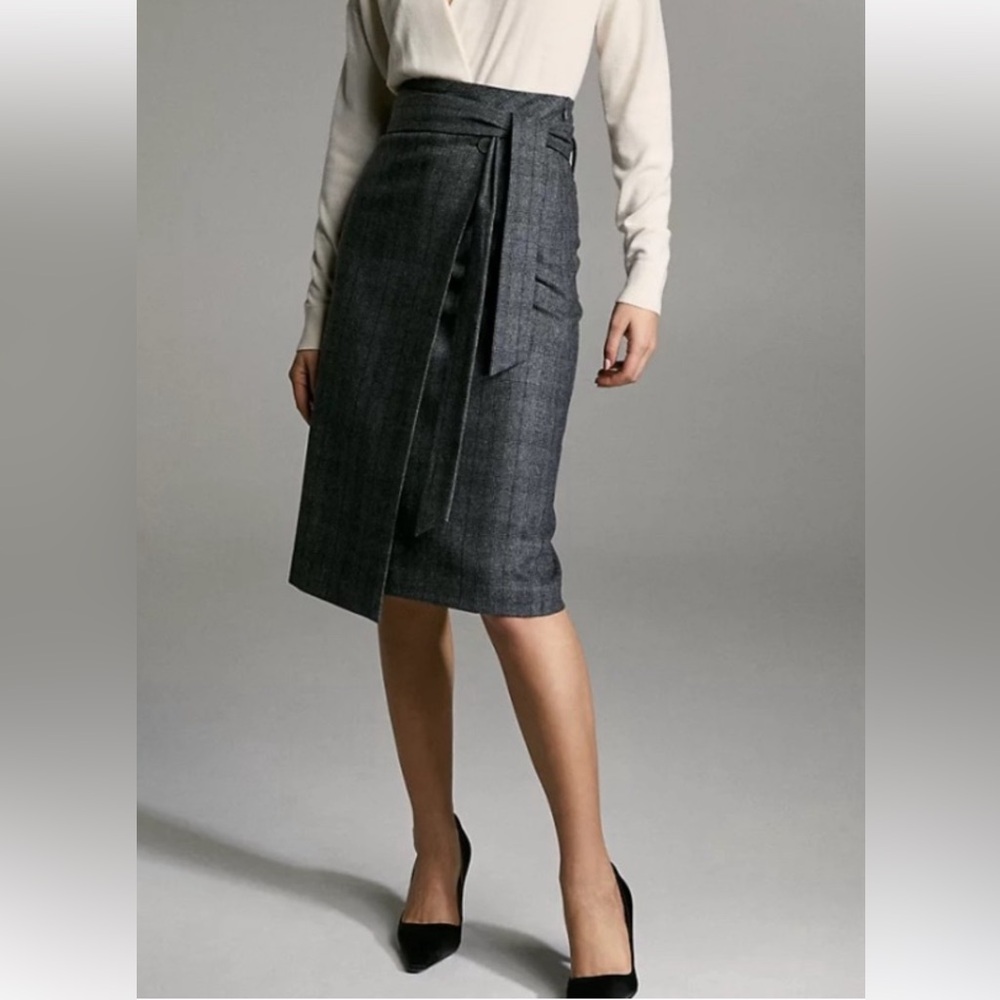 Babaton Taupe Midi Skirt